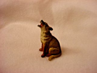 Coyote Animal Figurine Resin Hand Painted Miniature Small Mini Zoo Collectible