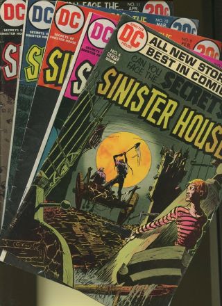 Secrets Of Sinister House 6,  7,  9,  10,  11 5 Books Classic Scary Dc Horror Comics