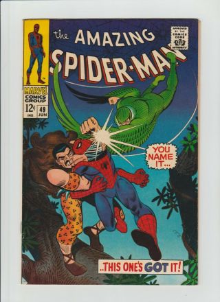 The Spider - Man 49 (jun.  1967,  Marvel) F/vf (7.  0) Kraven/vulture App.