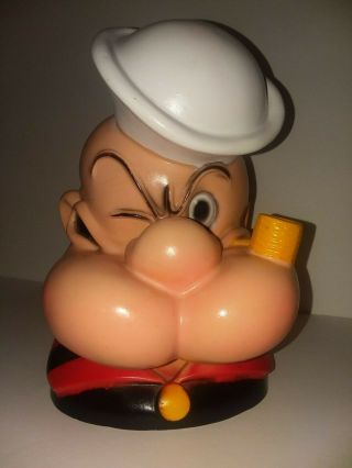Vintage 1972 Popeye The Sailor Man Coin Bank By Play Pal Plastics Inc.