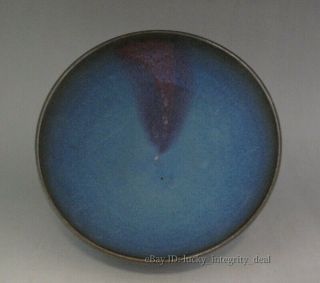 Antique Chinese Porcelain Jun Kiln Blue Purple Red Spot Glaze Bowl