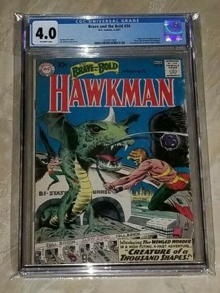 Brave And The Bold 34 Cgc 4.  0 Ow First Sa Appearance Origin Hawkman & Hawkgirl