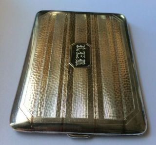 Vintage Sterling Silver & 14k Gold Cigarette Case Marathon Product