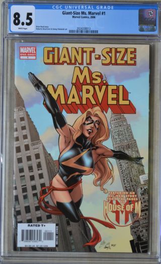 Giant - Size Ms.  Marvel 1 (2006) Cgc 8.  5 (vf, ) White Pages 1st Chewie (goose) Cat