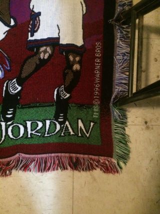 RARE Vintage 1996 Space Jam Michael Jordan Throw Rug Blanket Toon Squad 90s 2