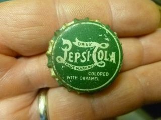 Vintage Pepsi Bottle Cap,  Green And White