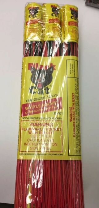 Black Cat Bottle Rocket Label - 1 Gross Pack 144 Per Ebay Rules