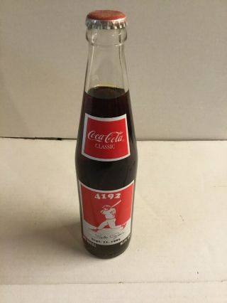Coca Cola Bottle Pete Rose 4192 Hits Collector Coca Cola Collectors Club