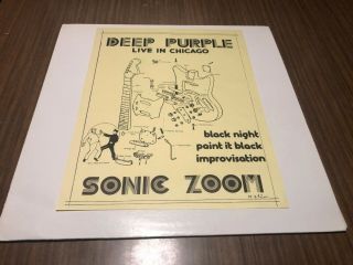 Deep Purple Sonic Zoom Live In Chicago Rare Live Hard Rock Lp