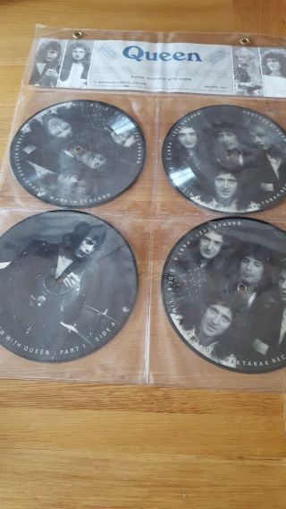 Queen Set Of 4 Limited Edition 7” Picture Discs Rare Set Interview Set