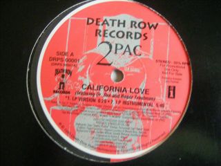 2pac - California Love - Promo 4 Track Vinyl 12 " Record Single 1995 Death Row