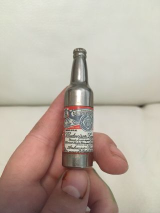Budweiser Lighter Vintage Metal Beericana Refillable Cool Miniture Bottle Setup