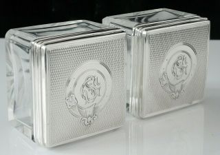 Antique Silver & Cut Glass Boxes,  London 1868 Thomas Whitehouse