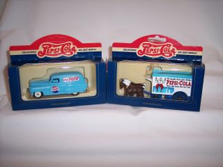 Two Lledo Pepsi Cola Soft Drink Delivery Trucks Days Gone Made In England Mib