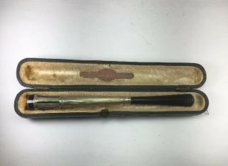 Antique Foster & Bailey Sterling Silver & Enamel Cigarette Holder Size 4.  8” M128