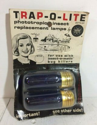 Vintage 1970 Trap - O - Lite Phototropic Insect Replacement Lamps By Fedtro York