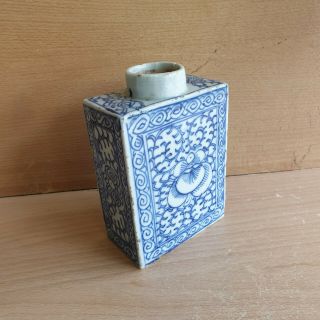 2 Old Rare Antique Chinese Porcelain Blue & White Tea Caddy 18th Century,  China