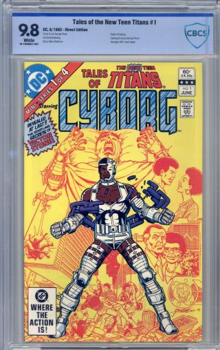 Tales Of The Teen Titans 1 Cbcs 9.  8 Perez,  Origin Cyborg,  Cyborg Pin - Up