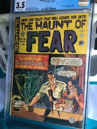 HAUNT OF FEAR 16 (2) CGC 3.  5 FIRST 1st OLD WITCH APPEARANCE KEY EC 2