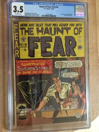 HAUNT OF FEAR 16 (2) CGC 3.  5 FIRST 1st OLD WITCH APPEARANCE KEY EC 3