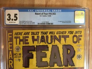 HAUNT OF FEAR 16 (2) CGC 3.  5 FIRST 1st OLD WITCH APPEARANCE KEY EC 6