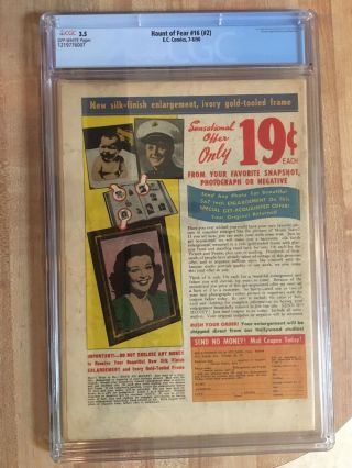HAUNT OF FEAR 16 (2) CGC 3.  5 FIRST 1st OLD WITCH APPEARANCE KEY EC 7