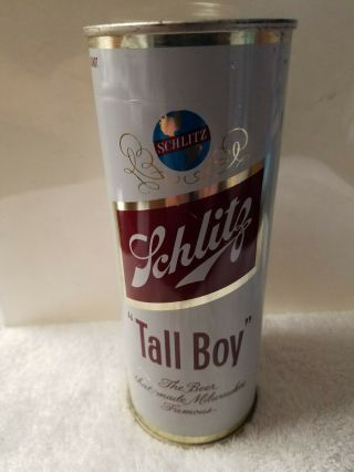 Schlitz Tall Boy 3/4 Qt Flat Top Beer Can Bank 1960 7 1/2 "