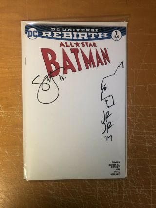 Dc Comics All Star Batman 1 Blank Cover Signed Synder Romita Batman Sketch