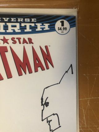 DC Comics All Star Batman 1 Blank Cover Signed Synder Romita Batman Sketch 5