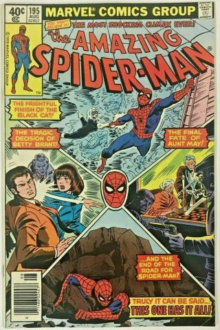 Spider - Man 195 Fn/vf 1979 Second Black Cat Marvel Bronze Age Comics