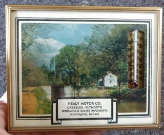 1950s Minneapolis - Moline Dealer " Picture " Thermometer Sign.  Washington,  Kansas