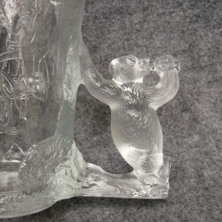1997 Coca - Cola Thick Frosted Clear Glass Mug Cup w/Polar Bear Handle 5 - 3/4 