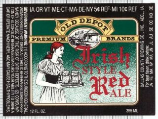 Us Micro,  Dallas County Brewing,  Adel Irish Style Train Woman Beer Label C2016 052