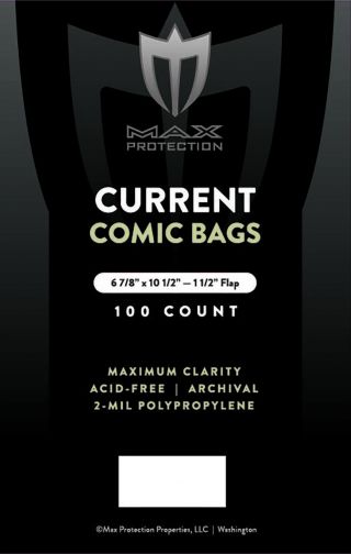 1500 Max Pro Current / Modern Comic Book Archival Poly Bags - 6 7/8 X 10 1/2