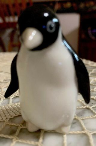 Enesco Penguin Bone China Miniature Figurine 2 " Tall X 2” Wide W Label Collectib
