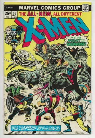 X - Men 96 F/vf 7.  0 Early  Team Story Night Of The Demon Marvel Comics 1975