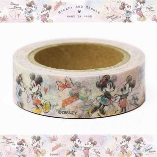 Japan Disney Washi Paper Masking Tape Sticker Mickey & Minnie Mouse Watercolor