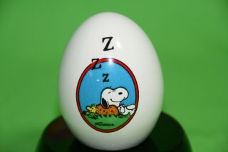 Rare Vintage Peanuts Snoopy Ceramic Egg " Zzz " Aviva 1970 