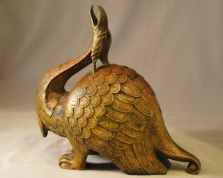 Antique Chinese Ming Bronze Gold Gilt Mythical Beast - Important