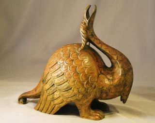 ANTIQUE CHINESE MING BRONZE GOLD GILT MYTHICAL BEAST - IMPORTANT 5