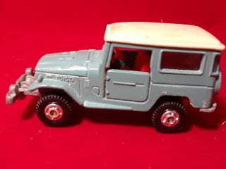 Vintage Tomy Tomica Blue Toyota Land Cruiser With White Top Metal No.  2 Diecast