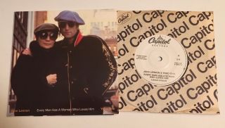 John Lennon & Yoko Ono / Every Man Has A Woman / 2001 Promo 45 W Picture Sleeve