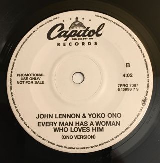 John Lennon & Yoko Ono / Every Man Has A Woman / 2001 Promo 45 w Picture Sleeve 5