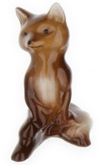Papa Fox Standing Miniature Figurine Wildlife Model Made In Usa By Hagen - Renaker