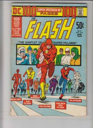 Flash 214 Vg,  Bronze Age Comic - 100 Pages Spectacular Dc - 11 - Race Cover