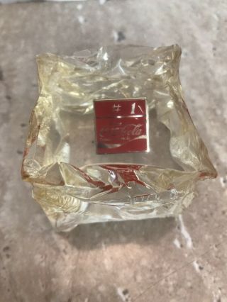 Rare Coca Cola Vintage Employee Lucite Icecube With Pin That Reads 1 Coca Cola