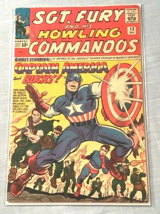 Sgt.  Fury & His Howling Commandos 13 Comic Key With Captain America Marvel 1964