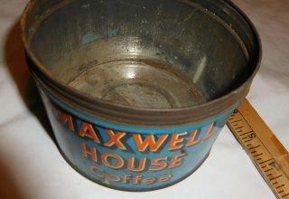 vintage Maxwell House Coffee EMPTY Tin Can one pound Vacuum packed no lid 2