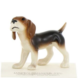 Beagle Miniature Ceramic Dog Figurine Made In Usa By Hagen - Renaker