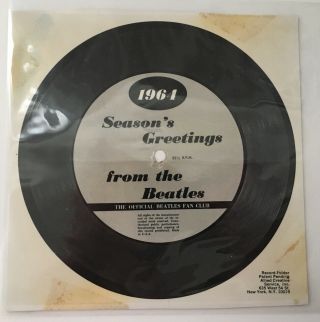 Beatles 1964 Seasons Greetings Christmas Fan Club Flexi Record Good